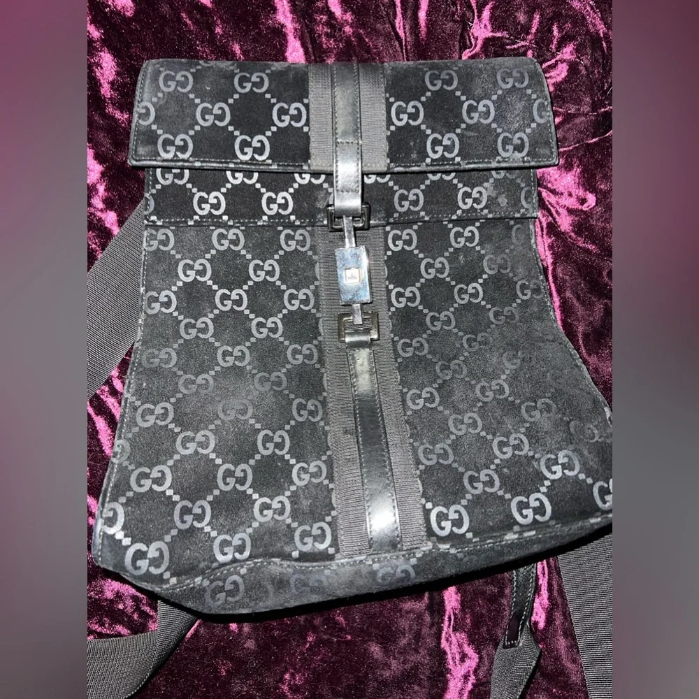 Gucci Suede Jackie Backpack - Picture 1 of 10